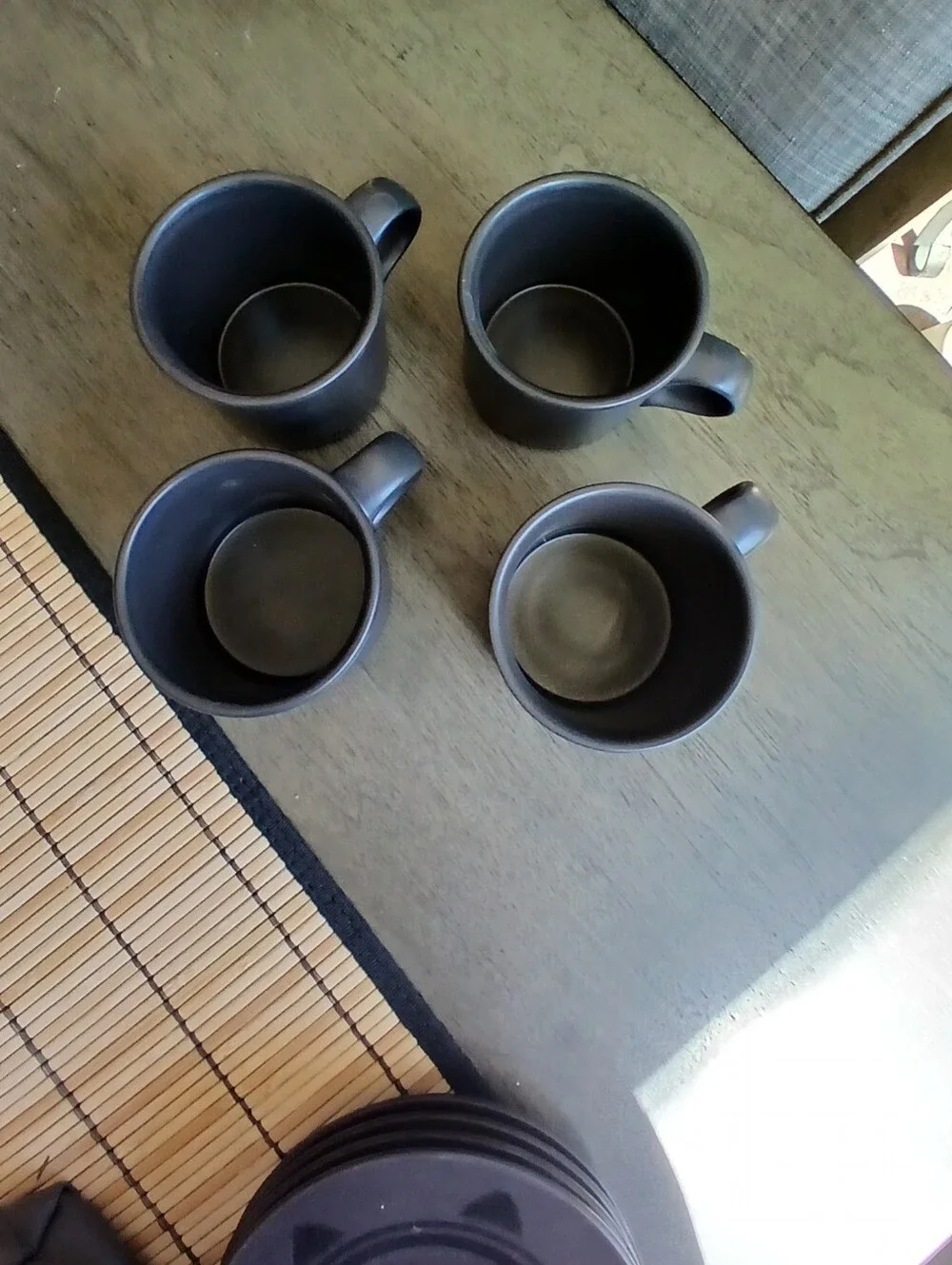 Pfaltzgraff Matte Black Espresso Cup and Saucer Set - Set of 4